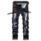 Men's Ripped Jeans Mid Waisted Jeans Slim Denim Straight Pants